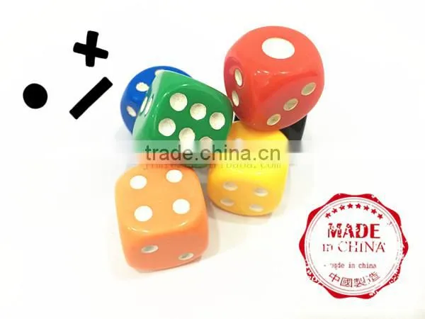 high quality custom colored 6 sided dice playing