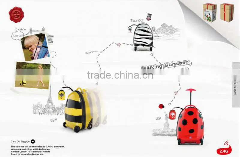 Rastar 2015 newest ABS kids rc remote control suitcase luggage