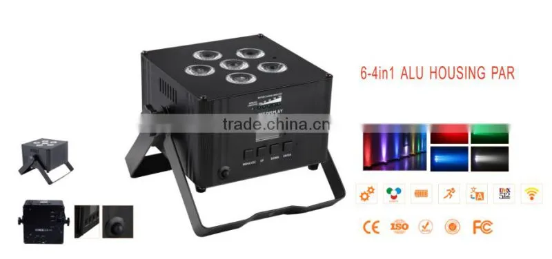 Hot sale Battery Powered 4in1 RGBW Aluminum housing LED PAR stage light