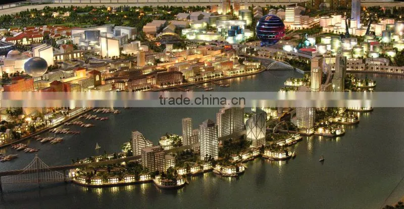 Urban planning scale model, government land using project for commercial center
