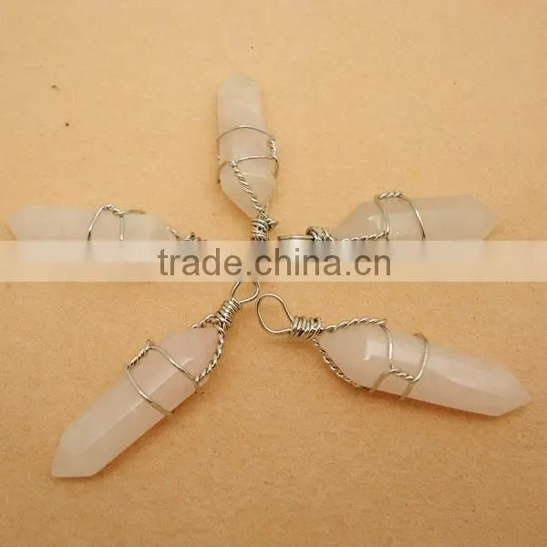 JF6616s Wholesale gold plated smoky quartz triangle pendant
