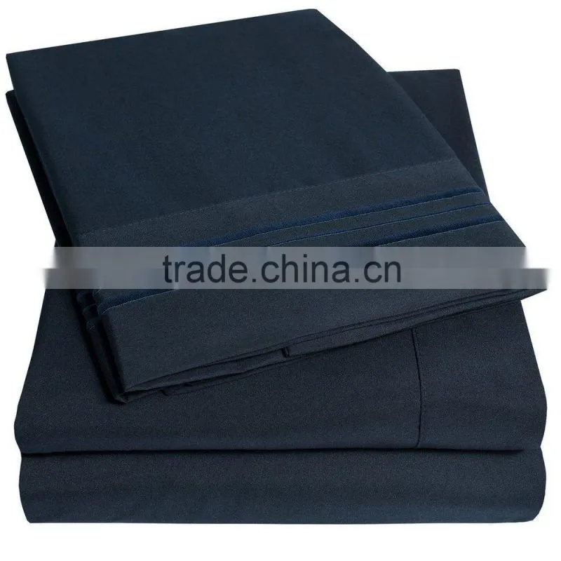 red and blue patchwork solid color microfiber and polycotton and cotton bed sheet