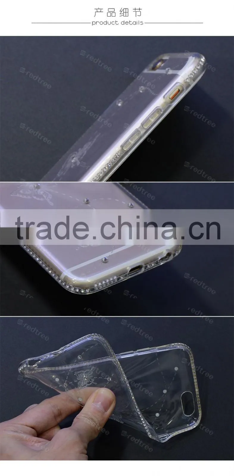 Diamond Clear Soft TPU Mobile Phone Case Cover for Iphone 5s 6s 6plus 7