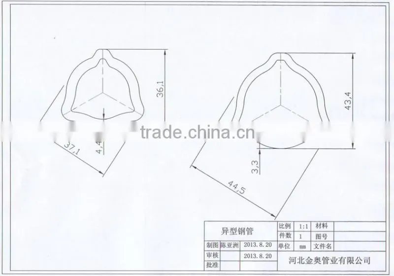 China standard 16Mn/Q345B triangular steel pipe and tube