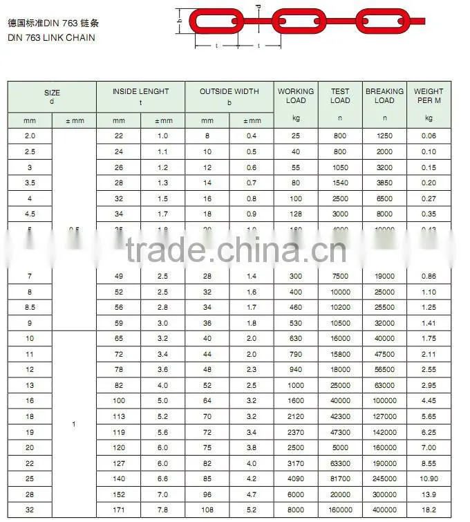 G60 Din763 Long Link Chain