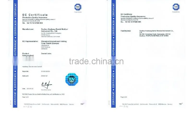 Dental chair manufacturer CE
