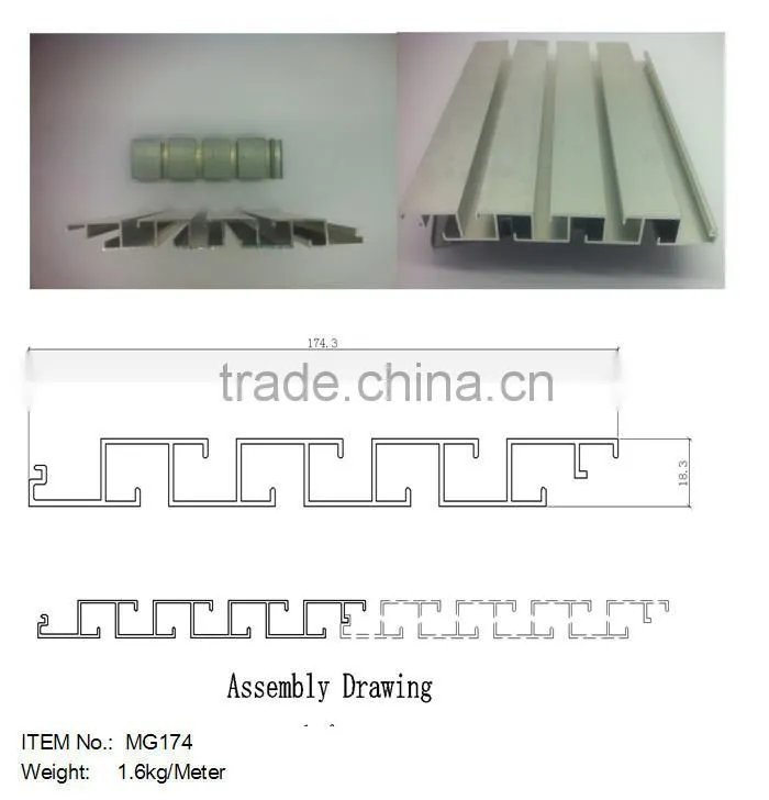Magazine/Brochure display stand rack/Shelf Aluminum extrusion profiles for display showing