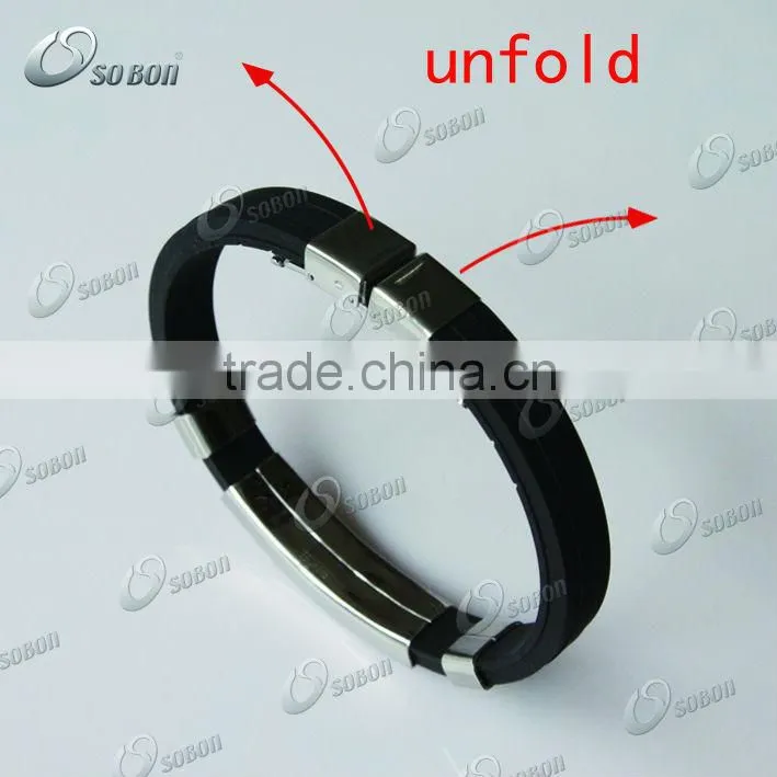 metal clasp magnetic titanium negative Ion energy bracelet