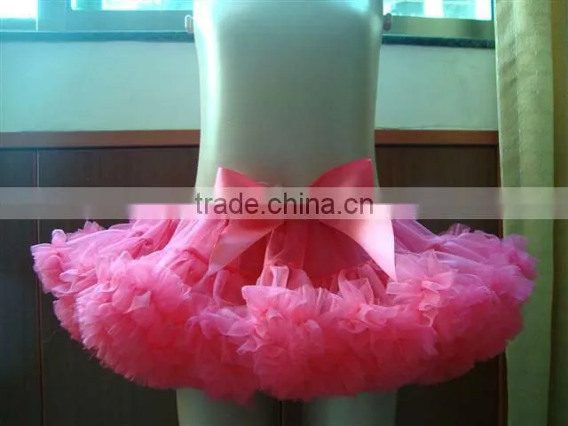 Wholesale watermelon beautiful tutu tulle ,chiffon dance pettiskirt for girls