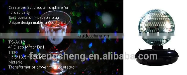 4'disco mirror ball decoration christmas with color LED
