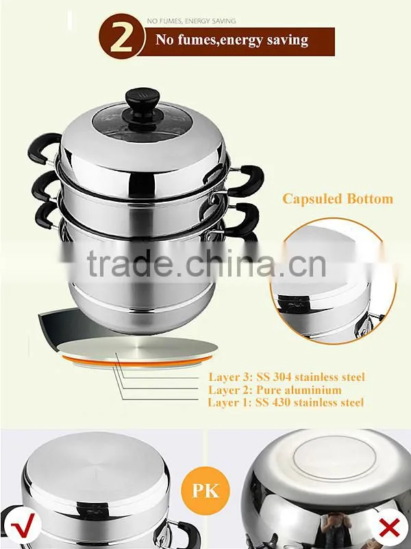 Kitchen king cooker large food steamer with stainless steel