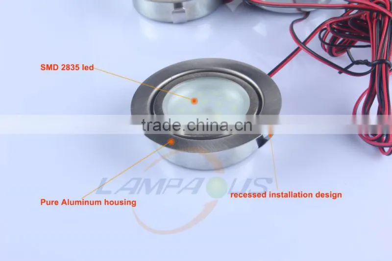 2014 top quality products aluminum 3*2w round led cabinet light, SMD2835 under cabinet lights