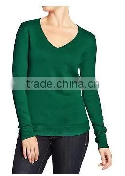 Factory Price Wholesale Women's V Neck Sweater New Design Blank Sweaters