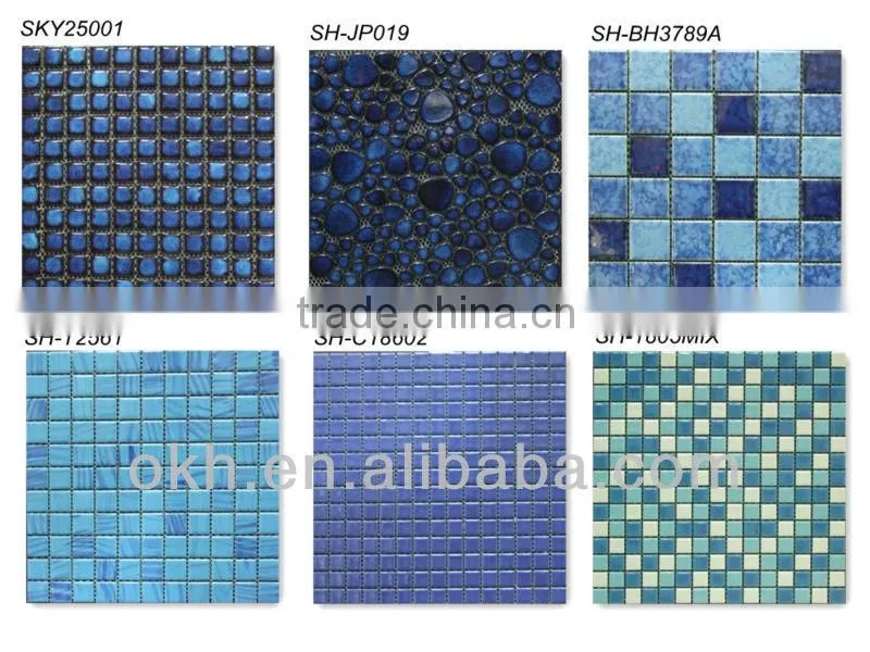 Blue color mosaic tile