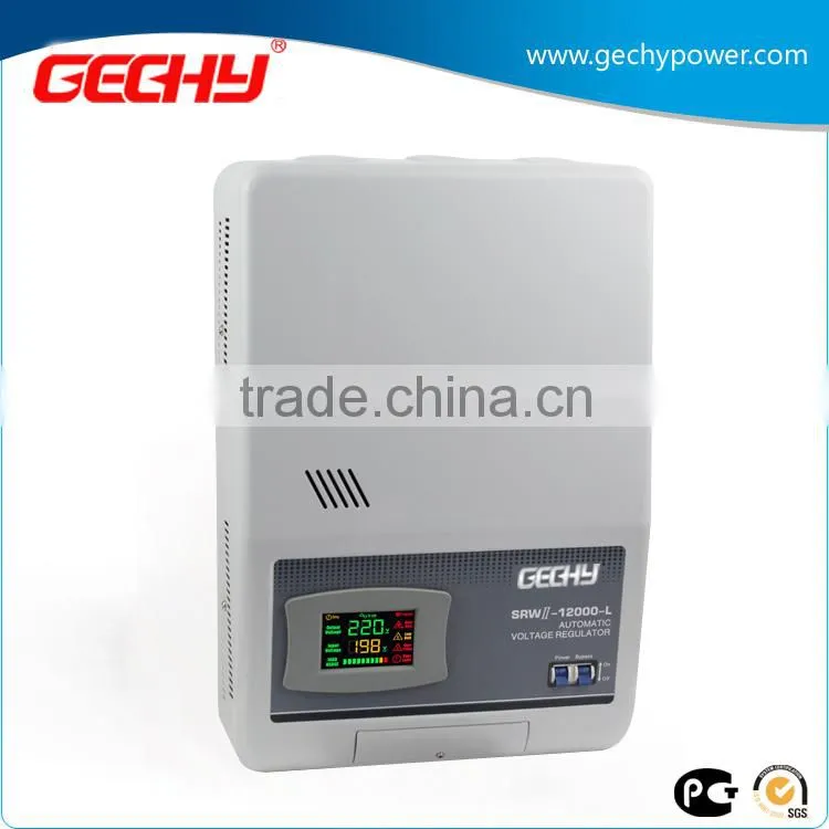 SRWII-12000-LED single phase wall mounted LED display relay control type full automatic AC voltage regulator/stabilizer/AVR
