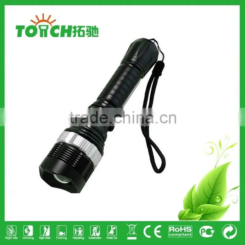 High Power 3 modes Flashlight Bike light Zoomable waterproof Camping LED Flashlight recharger flash light