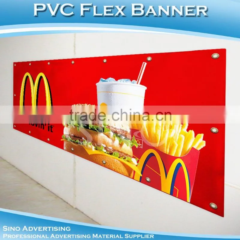 SINO White Block-Out Black PVC Vinyl Flex Banner Image Design