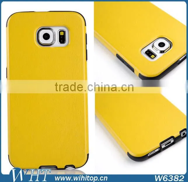 Mobile Accessory Ultra Thin Letaher Coated Soft TPU Case for Galaxy S6