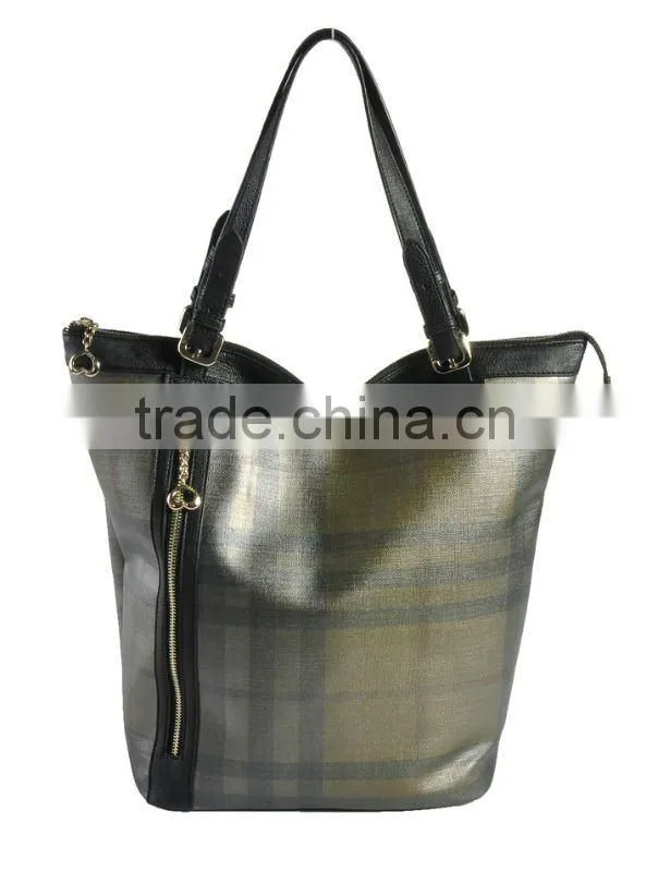 Summer hot! Plaid printed PU with Belt lock Tote fashion ladies handbags 2012