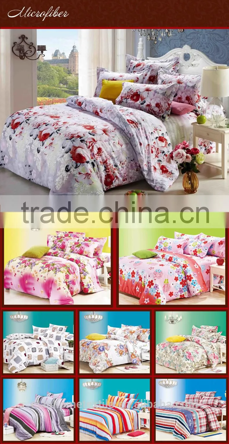 100% microfiber disperse printed beautiful duvet cover set with zipper