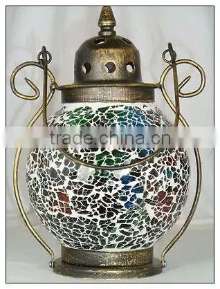 glass mosaic lantern lamp for candle