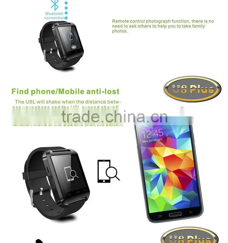 Bluetooth 4.1 version U8 smart watch for IOS and Android phones, 2015 new innovative products smart wrist watch, sports watches