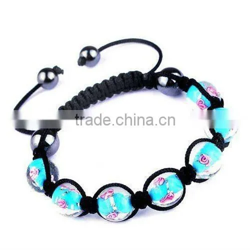 Glass ball shamballa bracelet jewelry
