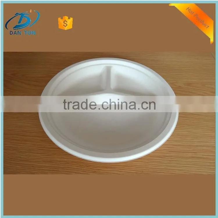 2016 latest disposable paper pulp food packaging lunch plate