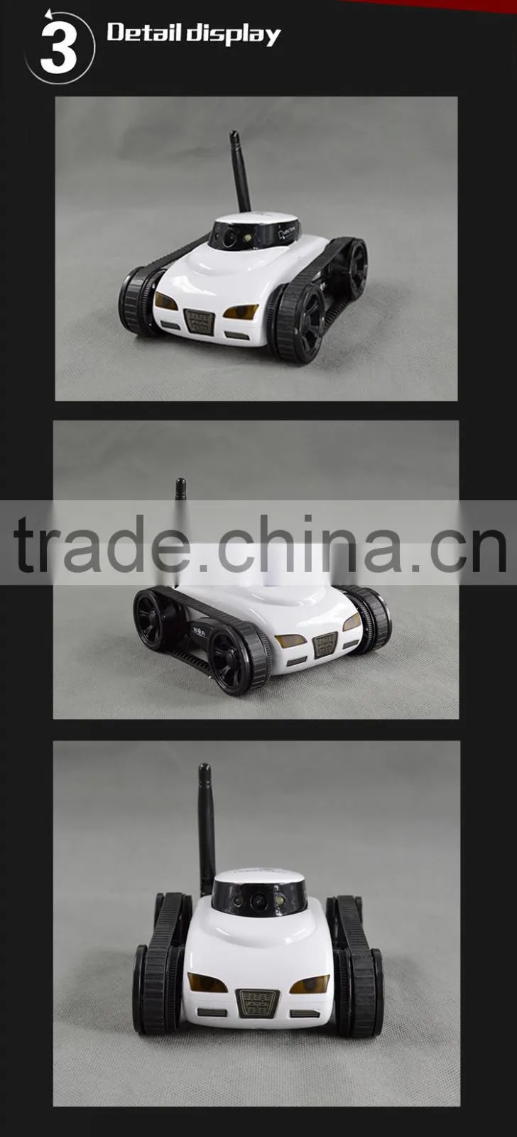 App control 2.4G FPV mini tank with 0.3MP camera