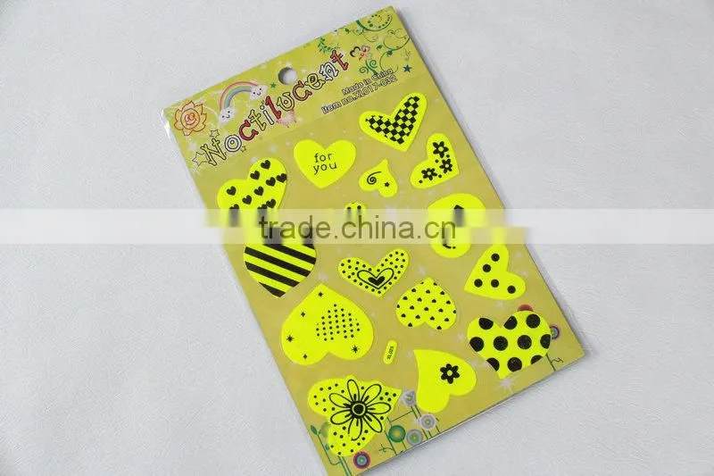 2015 New product flower transparent EVA sticker/paper sticker with glitter