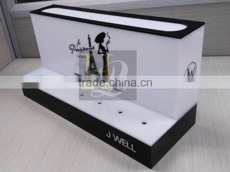 LED illuminating fashion acrylic cosmetic display stand/perfume display stand