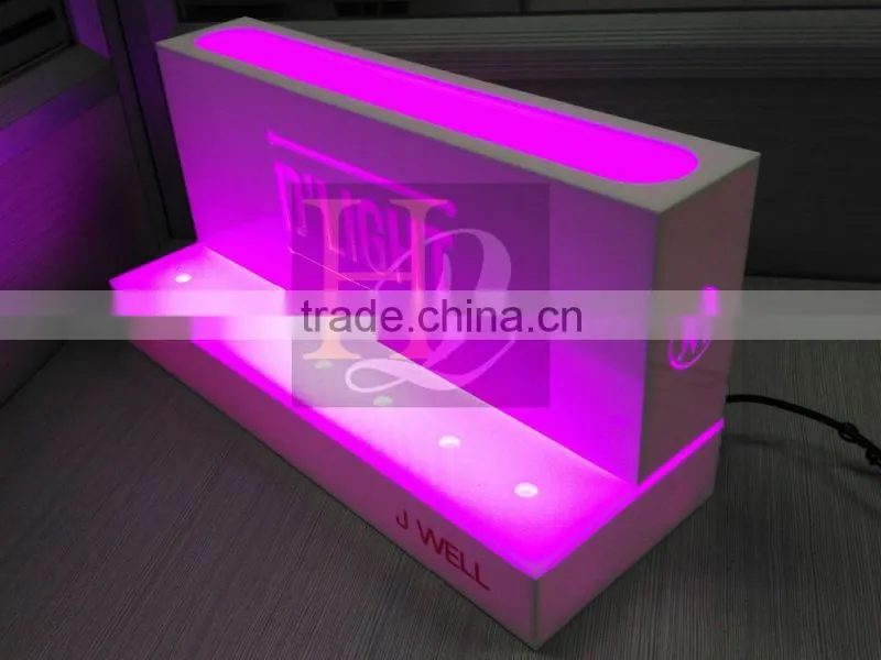 acrylic makeup display stand with different color LED light