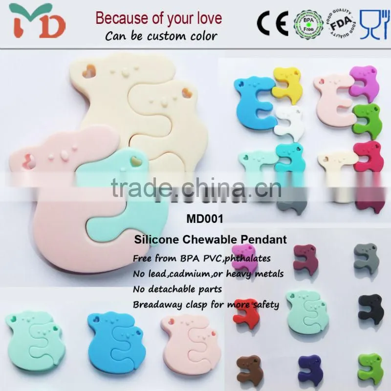 Custom Silicone Teether Jewelry/Baby Chew Sensory Soft Toys