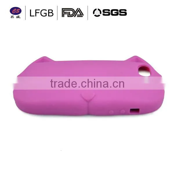 High quality and customized hot sale fox shape silicone cellphone case