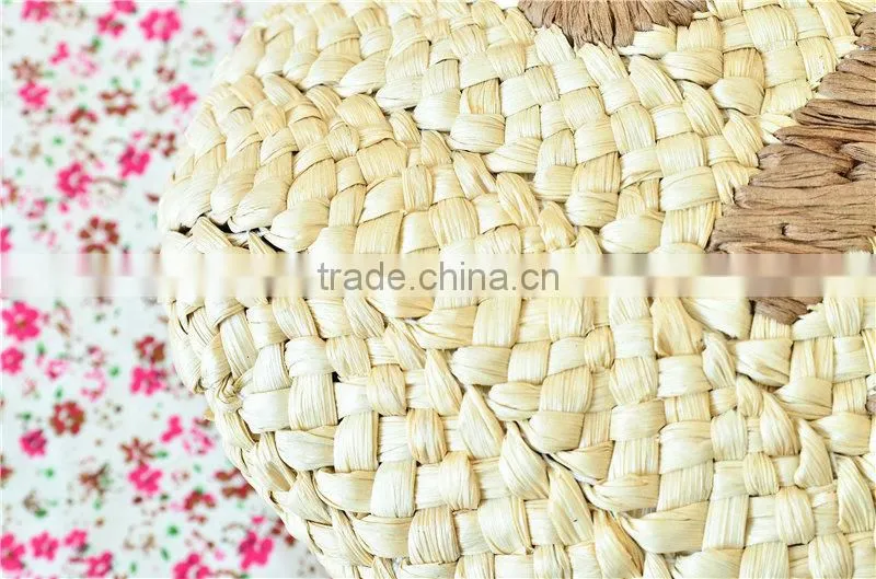 New design striped tote bag for women made of paper straw fabric ladies handbag