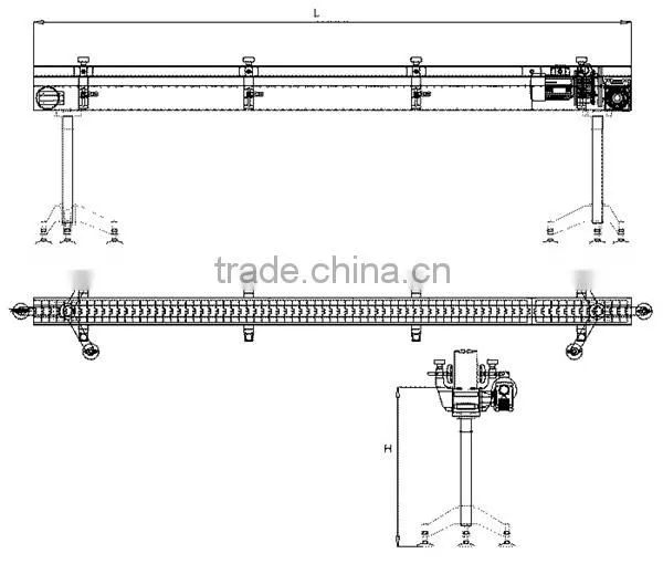 Plastic board slat chain conveyor