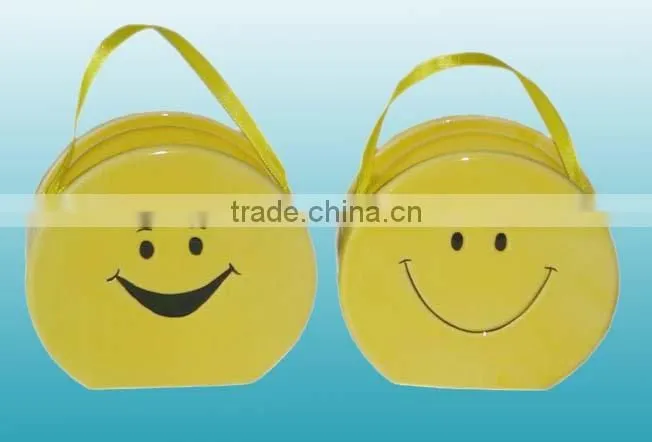 ceramic gift bags for jars with smile face yellow glazed
