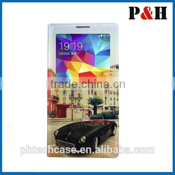 Colored drawing leather cell phone case for samsung galaxy s5