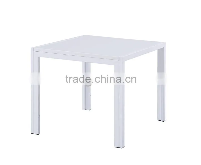 White MDF top powder coated leg end table