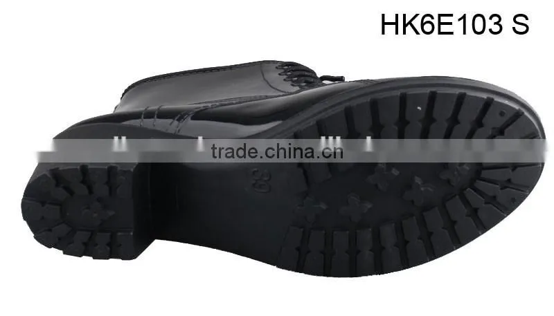 Cheap Black PVC Women Wedge High Heel Rain Boots with Fancy Lace