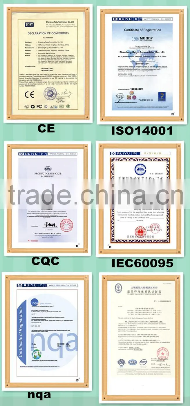 Korea quality 55D23R 12v for starting ac delco battery