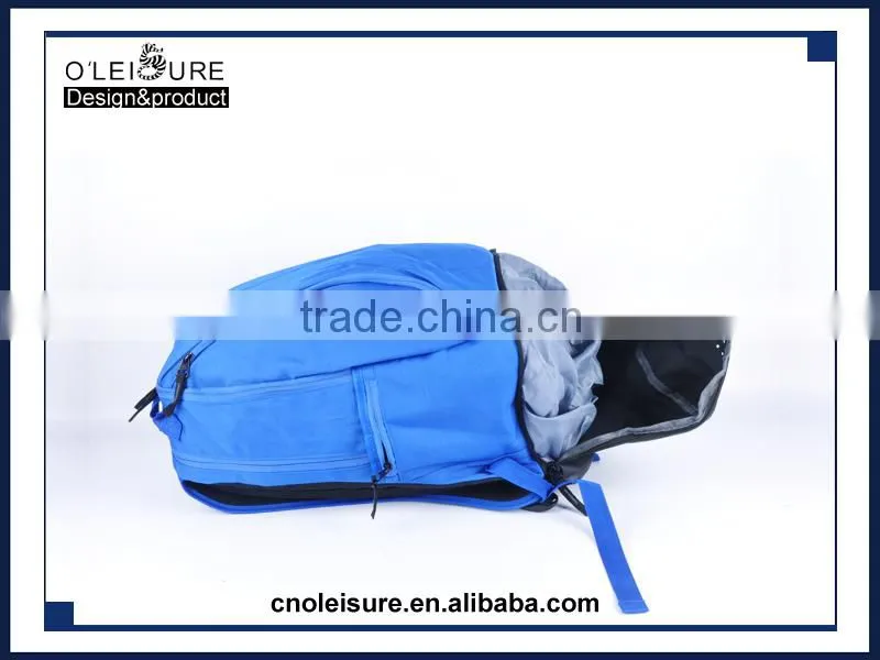 2016 PU matching polyester cheap cool backpacks travel big backpack bags with pocket shoe organizer