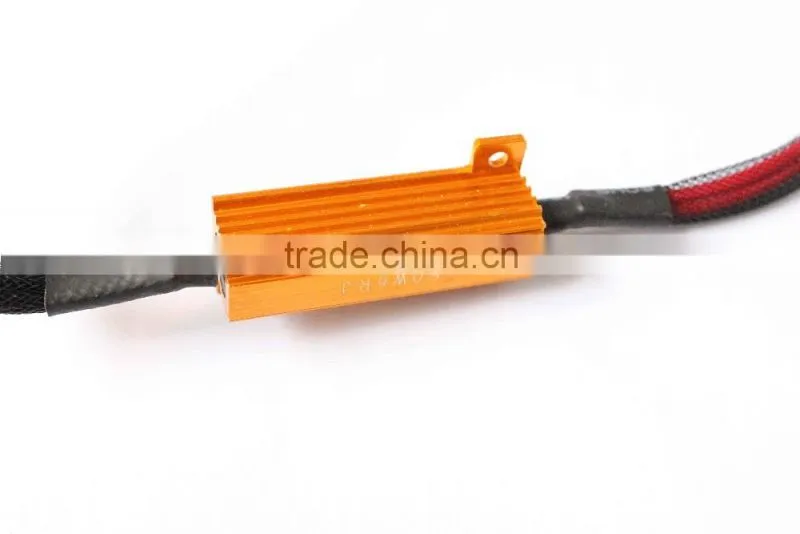 50W HB4 9006 LED canceller harness 6Ohm Car LED DRL fog Turn Singal Load Resistor Canbus Error Free Wiring Canceller