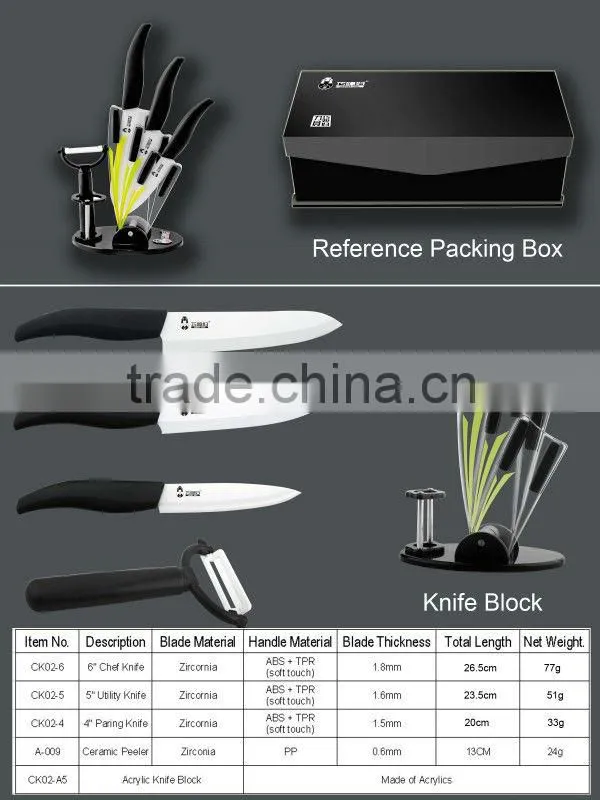 Ergonomic handle design high quality ceramic knife