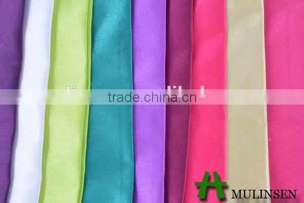 Shaoxing Mulinsen textile highly soft handfeeling 100% polyester dyed satin fabric colour