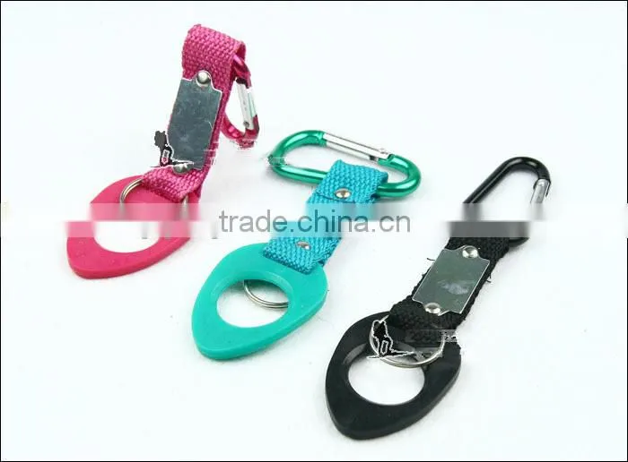 water bottle clip, mixed water bottle holder, customized laser engraved logo on metal tag