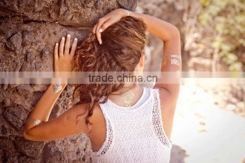 2016 hot Factory quality golden tattoo sticker, metallic tattoo gold temporary tattoos
