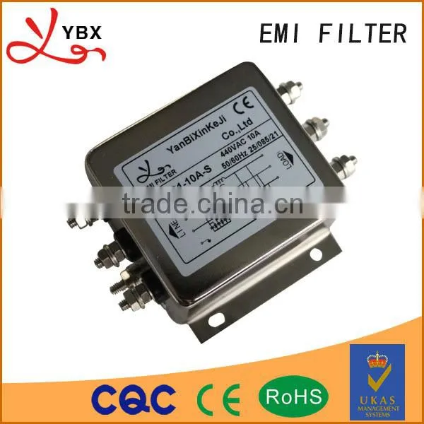 AC three phase three line low pass power EMI line filter