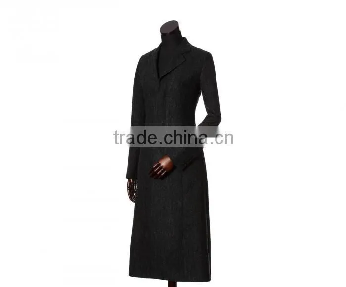 2015 new style 100% cashmere black coat 2015 women fashion clothing