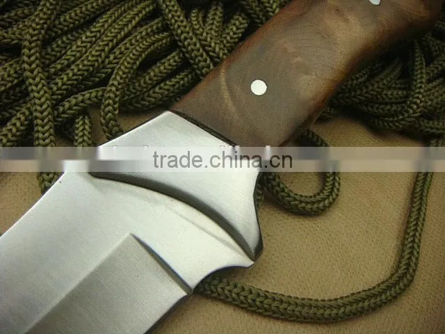 OEM 440C fixed blade knife with wood handle